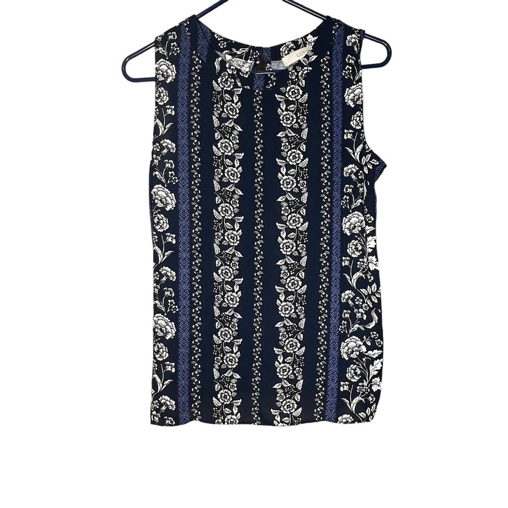 Ann Taylor LOFT Women Black Sleeveless Blouse M